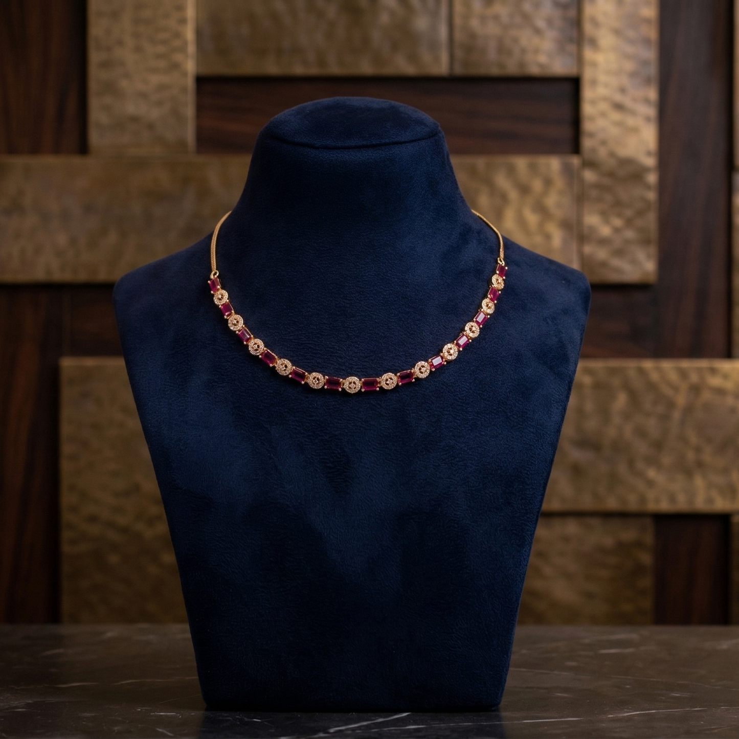 Gemini said Regal Crimson Radiance: The Royal Ruby-Style Necklace Set