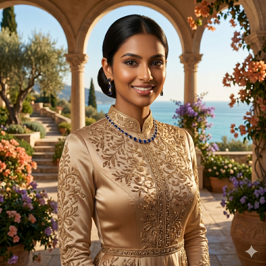 Midnight Blue Luxury Collar & Drop Earring Set