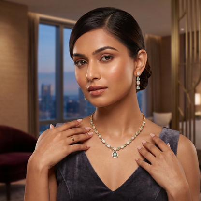 Emerald Radiance: The Teal teardrop Ensemble