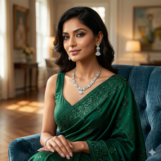 Mint Frost Elegance Necklace & Earring Set