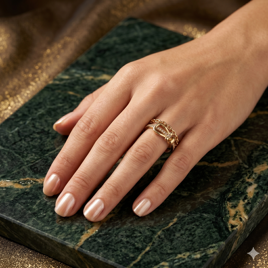 The Heritage Buckle & Chain Statement Ring