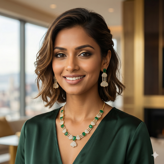 Emerald Elegance Necklace Set