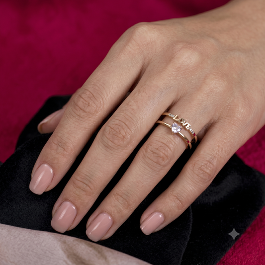 Elite 'Love' Double-Band Ring