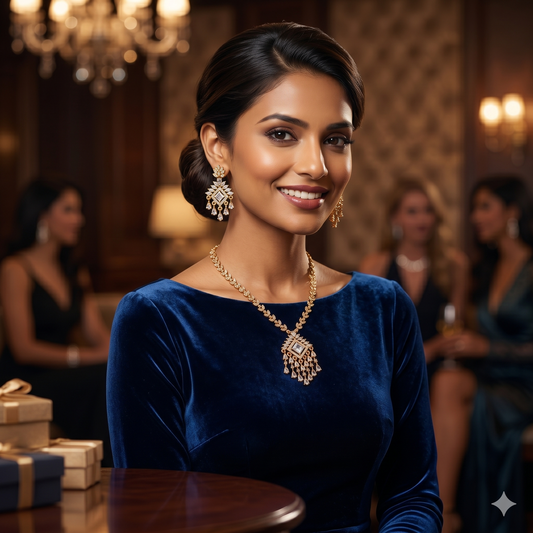 Royal Radiance American Diamond Pendant Set