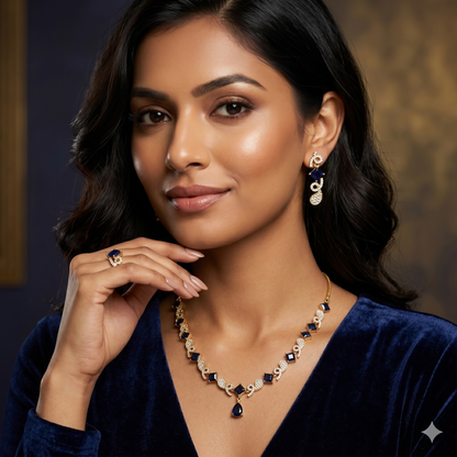 Handcrafted Fashion Jewelry: Royal Blue Petal Essence Necklace