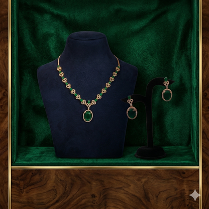 The Emerald Muse Necklace & Earring Set