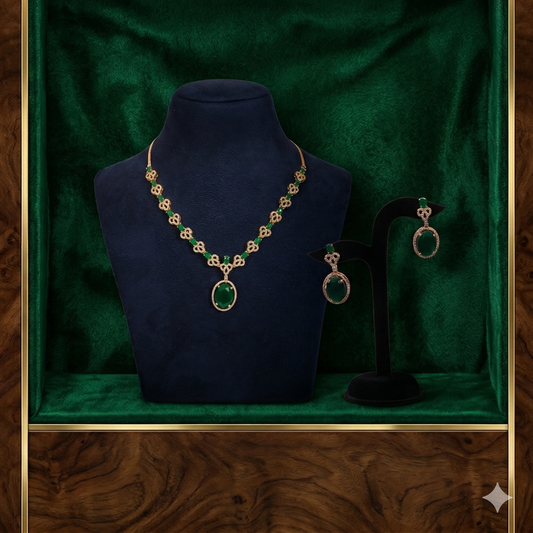 The Emerald Muse Necklace & Earring Set