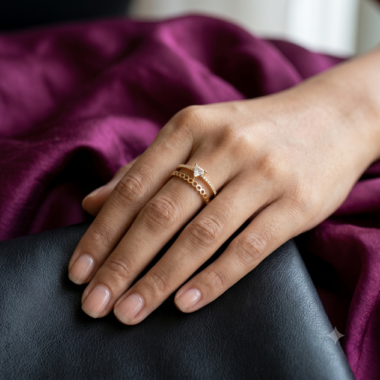 The Isabella Geometric Double Band Ring