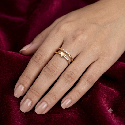 The Eternal Heart Handcrafted Double Band Ring