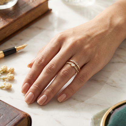 The Isabella Heart & Bow Twin Ring | Handcrafted Fashion Jewelry