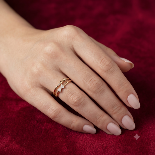 The Petite Bow Double-Band Ring