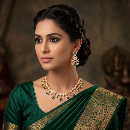 Emerald Radiance: The Golden Filigree Collection