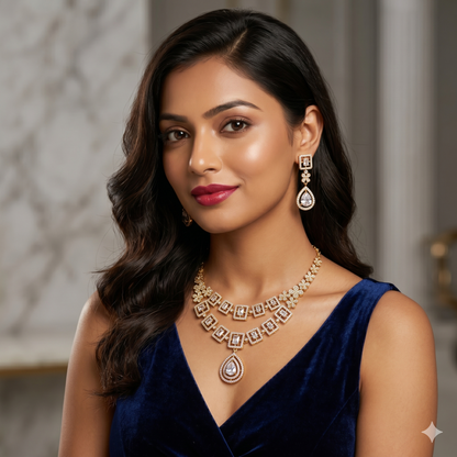 Royal Elegance American Diamond Choker Set