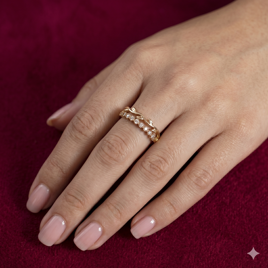 Golden Laurel Layered Ring | Premium Handcrafted Fashion Jewelry