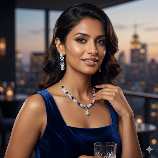 Royal Sapphire Elegance Necklace Set