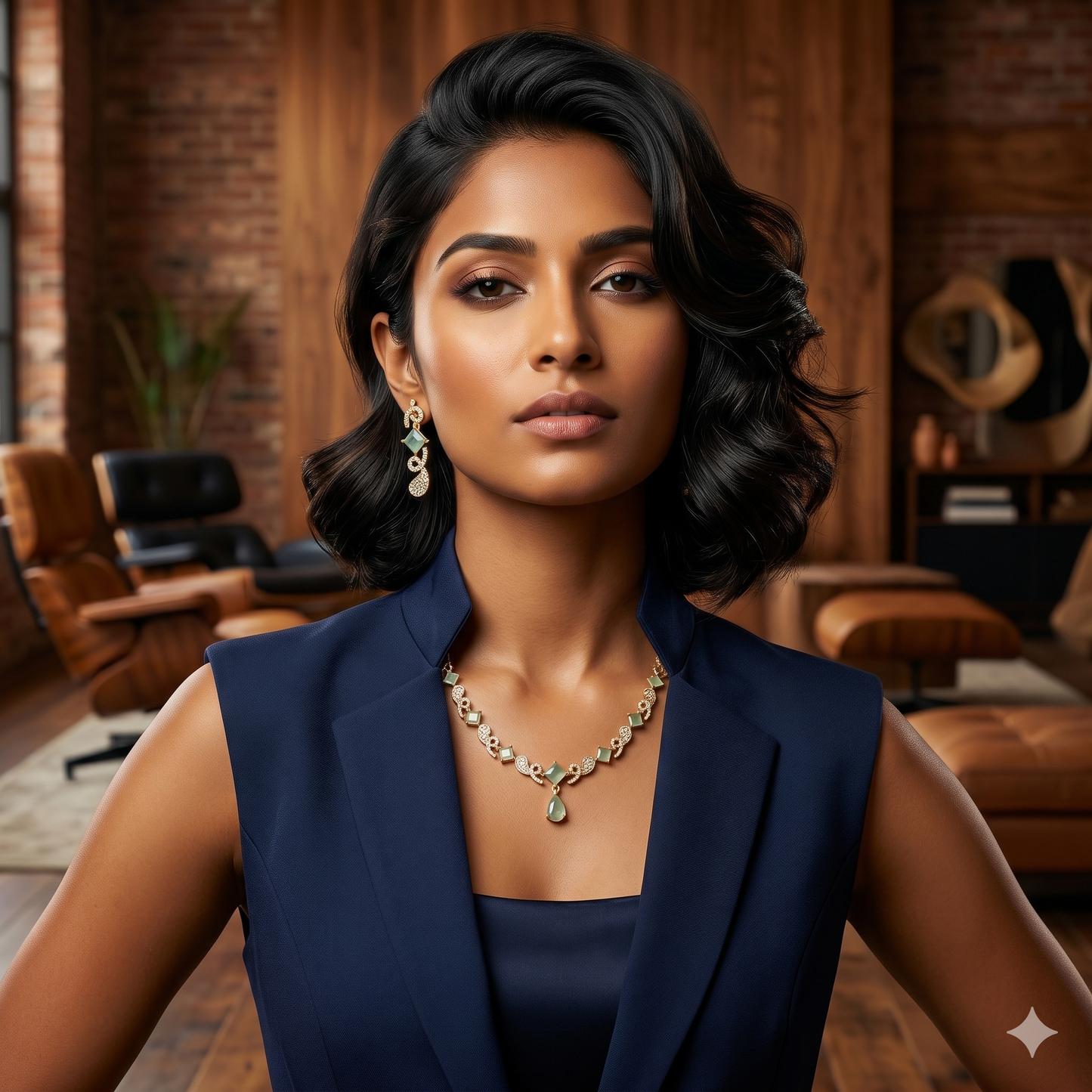 Exquisite Handcrafted Emerald-Hued Fashion Jewelry Set