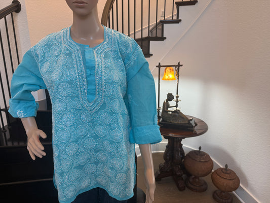 Neel – Sky Blue Chikankari Kurta | Effortless Elegance in Every Thread 🌊