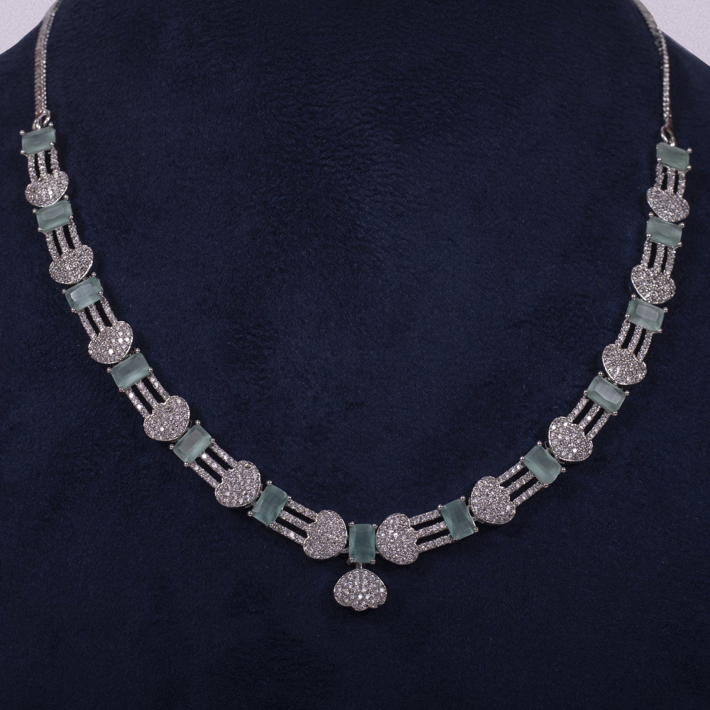 Mint Frost Elegance Necklace & Earring Set