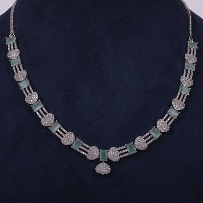 Mint Frost Elegance Necklace & Earring Set