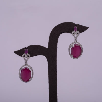 Crimson Royalty Oval Pendant Set