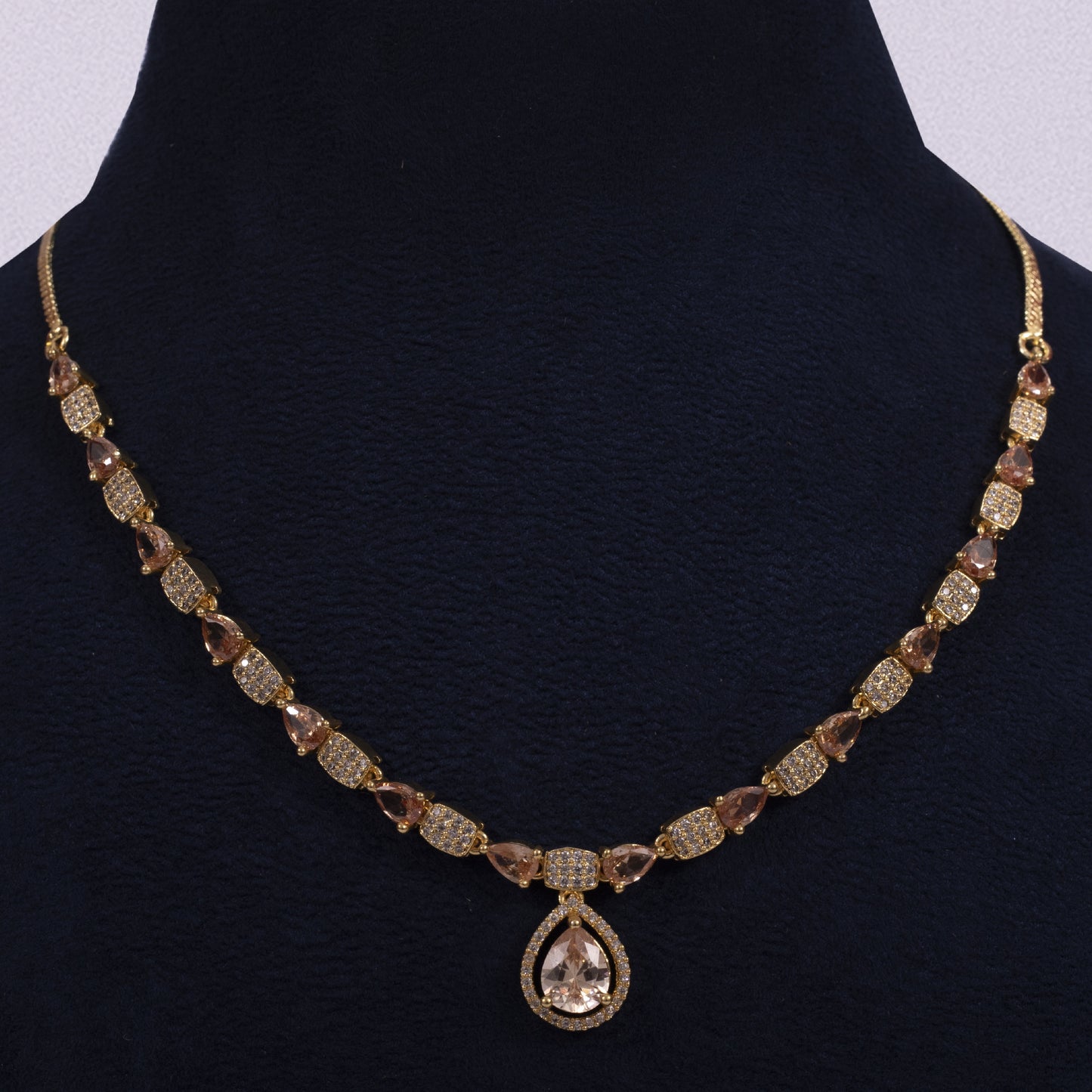 Ethereal Rose Gold Teardrop Necklace