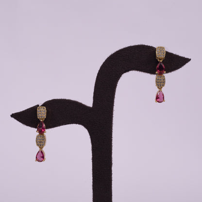Handcrafted Ruby Stones & American Diamond Necklace