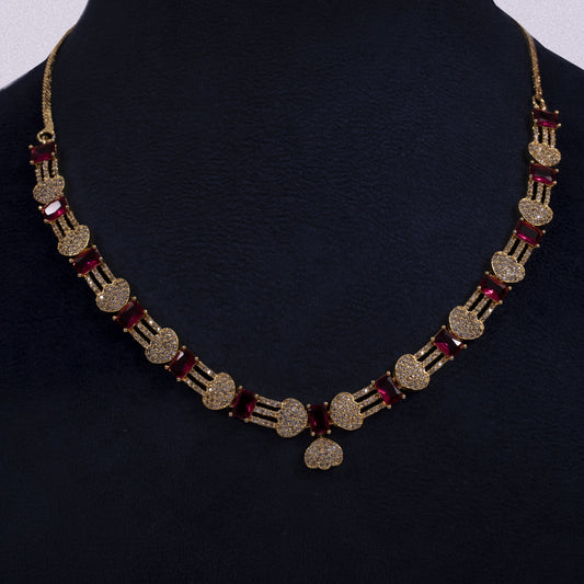 Premium Handcrafted Necklace with Ruby-Toned Accents