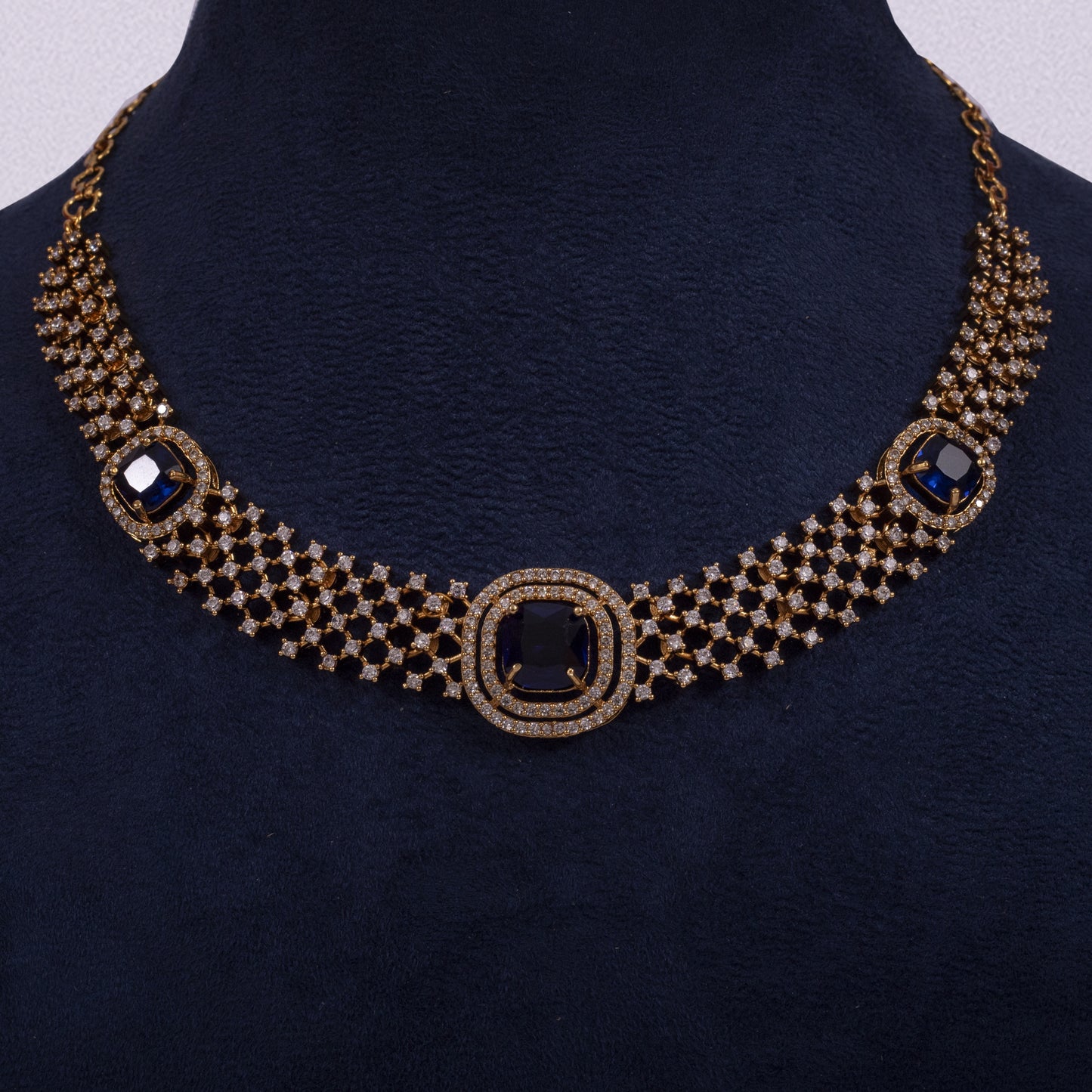 The Queen’s Handcrafted Azure Necklace & Earring Set