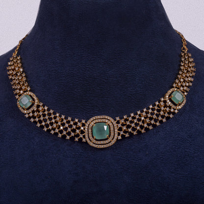 Emerald-Mist Mint Handcrafted Necklace Set