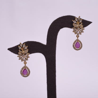 Royal Crimson Teardrop Statement Set