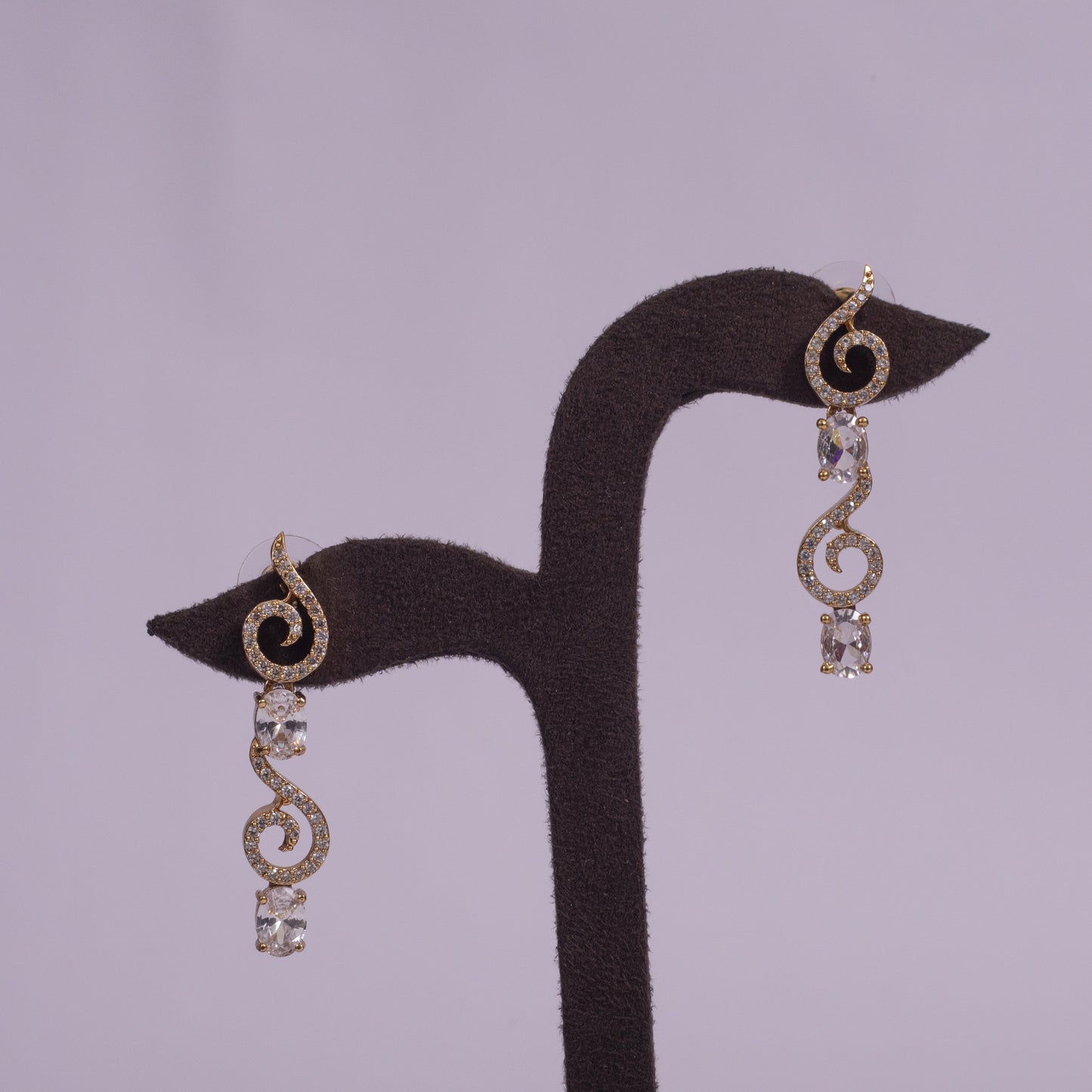 Aura of Elegance: Handcrafted Delicate Swirl Necklace and Drop Earring Suite