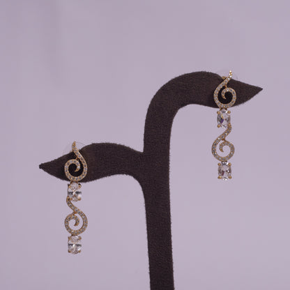 Aura of Elegance: Handcrafted Delicate Swirl Necklace and Drop Earring Suite