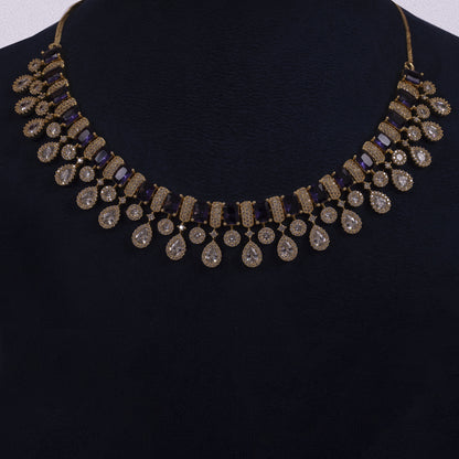 Midnight Sapphire Halo Drop Necklace Set