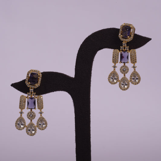 Midnight Sapphire Halo Drop Necklace Set