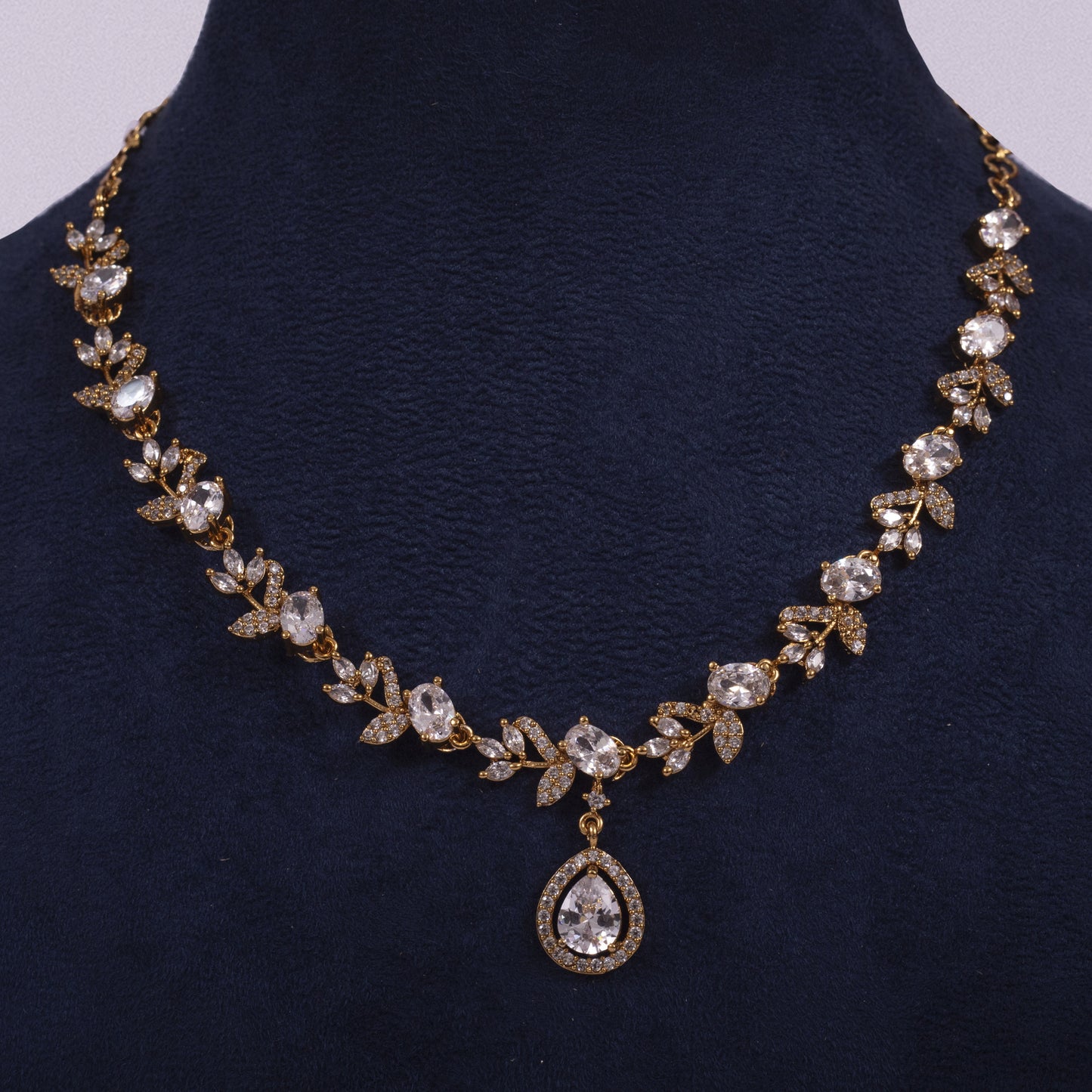 Chandrika Royal Bloom American Diamond Necklace Set