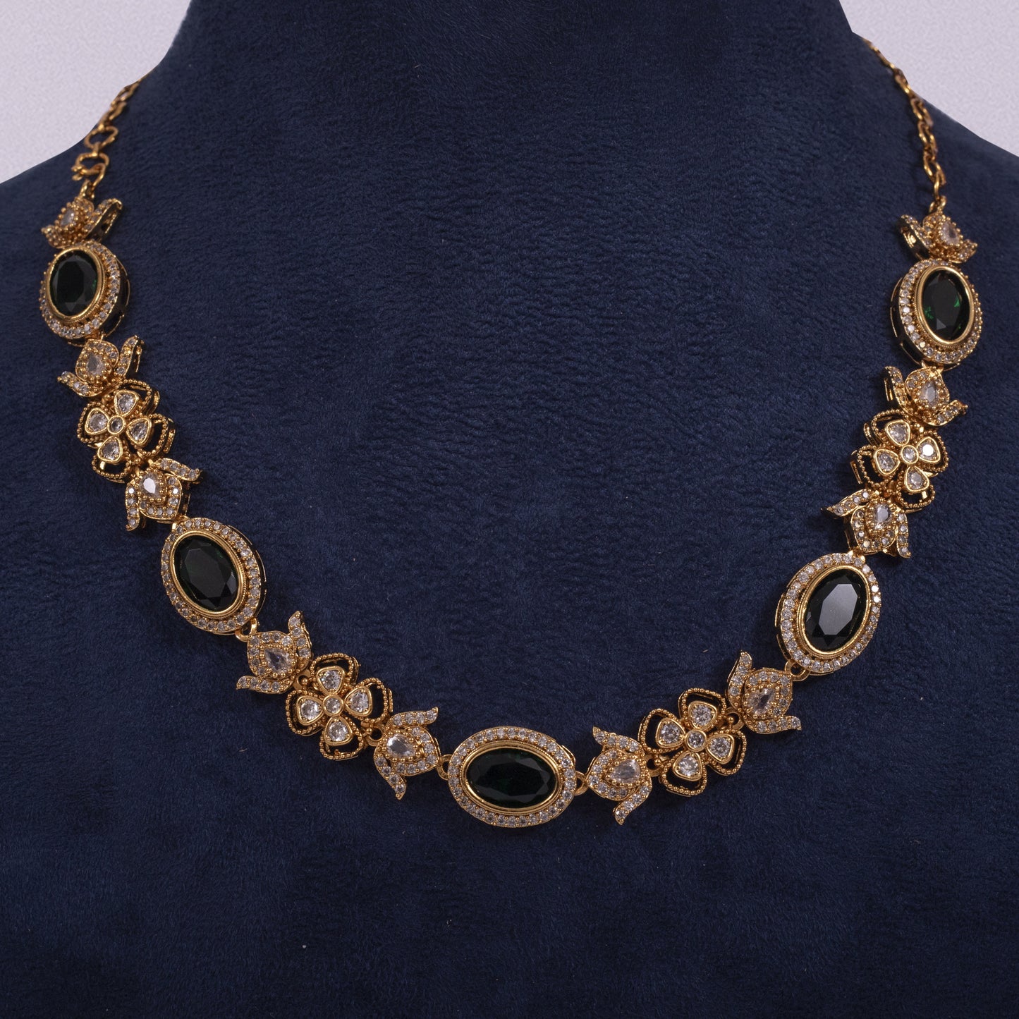 Ananya Emerald Glow Necklace Set