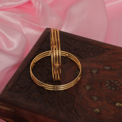 Mona Handcrafted Multi band gold plated bangle