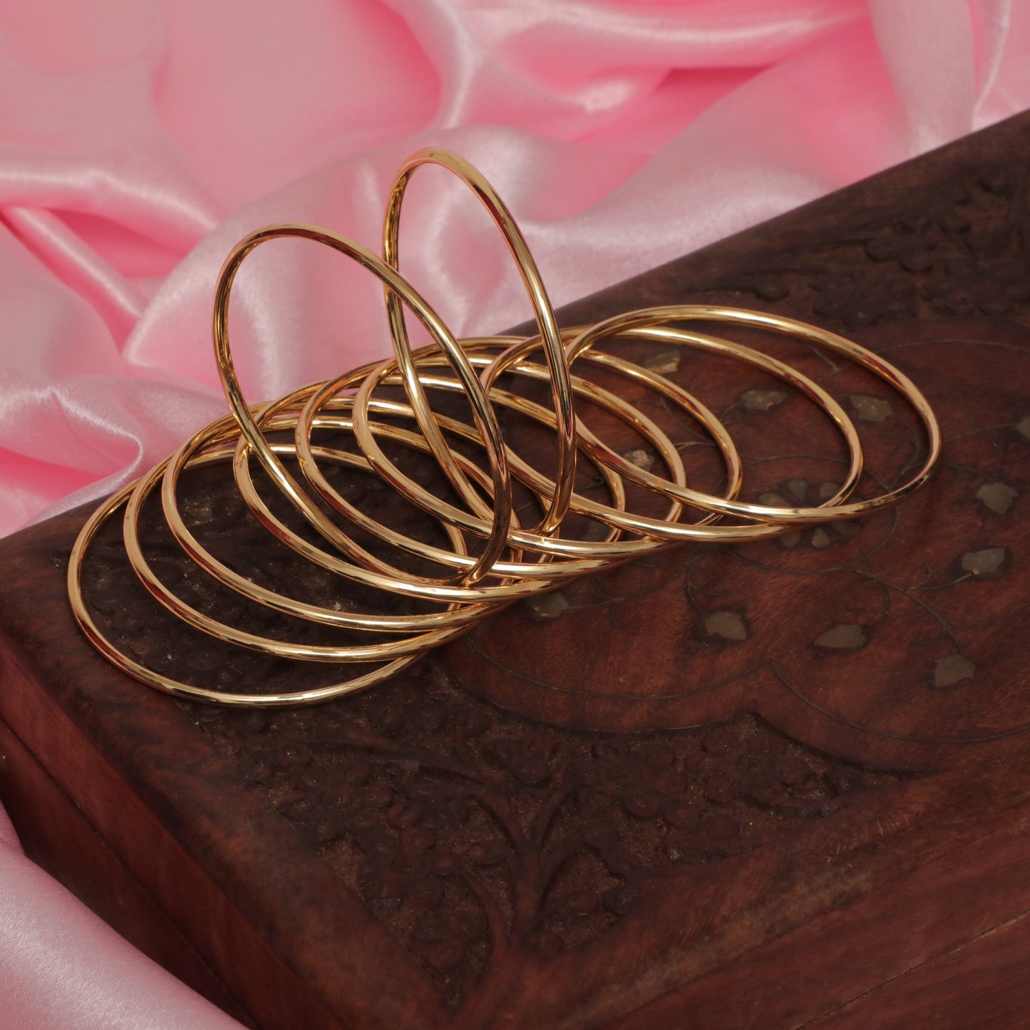 Emma Handcrafted plain hoop bangles(set)