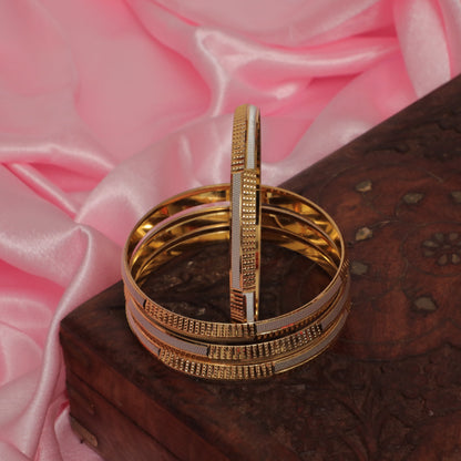 Ajay Handcrafted white and gold tone bracelet(sold as single piece and not a set)