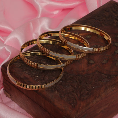 Ajay Handcrafted white and gold tone bracelet(sold as single piece and not a set)