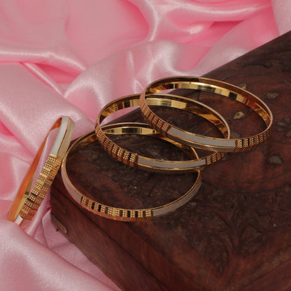 Ajay Handcrafted white and gold tone bracelet(sold as single piece and not a set)