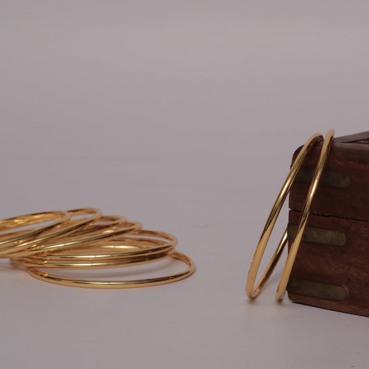 Emma Handcrafted plain hoop bangles(set)