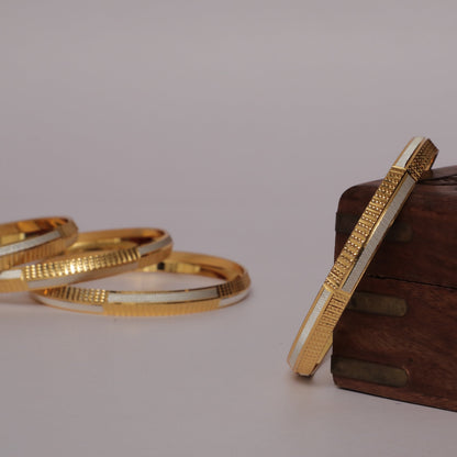 Ajay Handcrafted white and gold tone bracelet(sold as single piece and not a set)