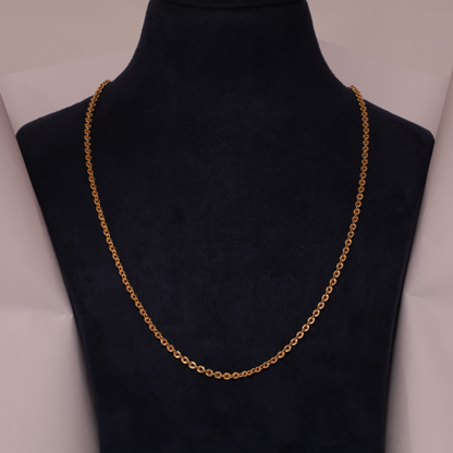 Textured Gold Disc & Ring Link Chain