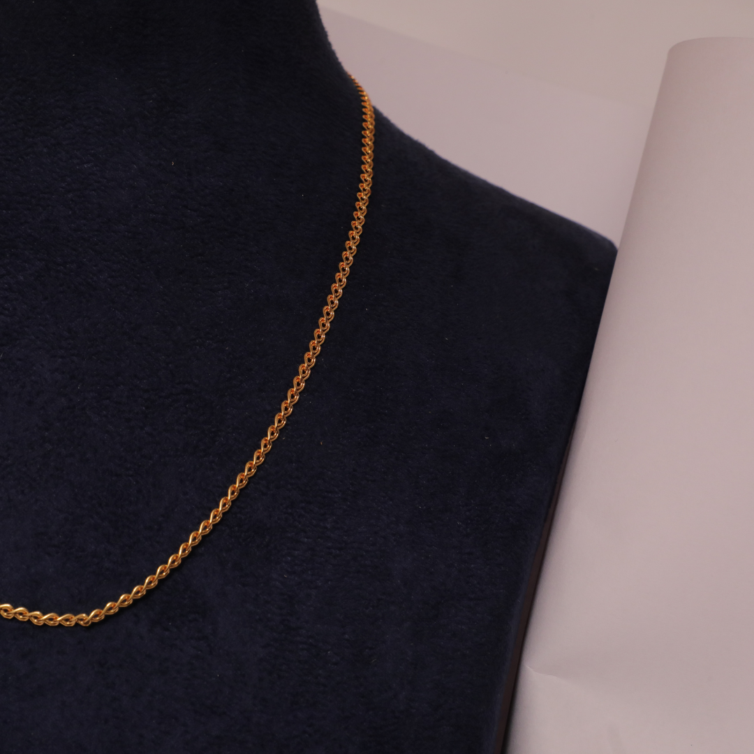 Delicate Gold Spiral Scroll Link Chain
