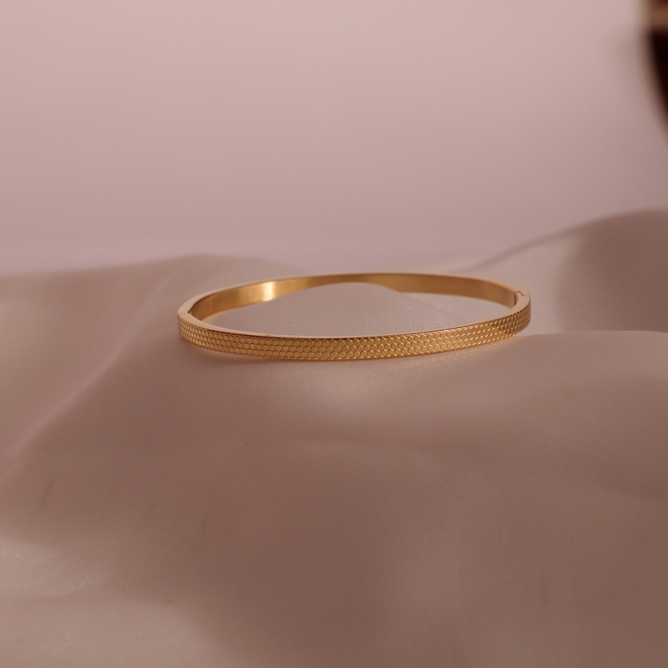 Leena Gold tone Honeycomb Bangle