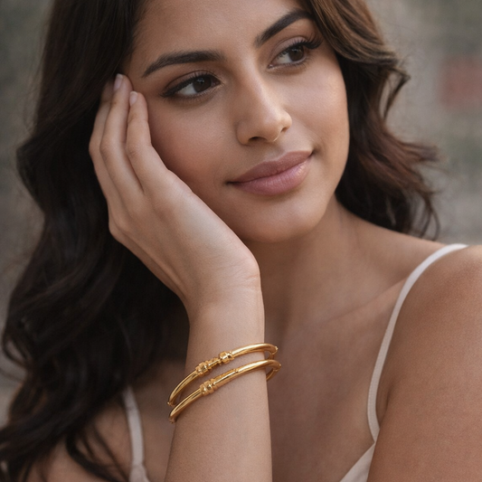 Mia Handcrafted gold tone industrial bracelet