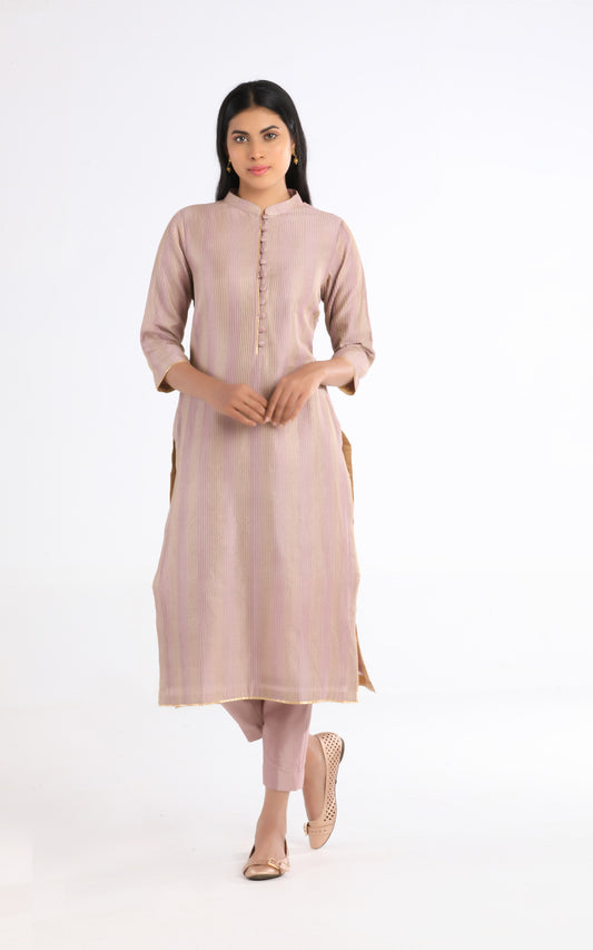 Kavya Chocolate Chanderi Cotton Silk Kurta