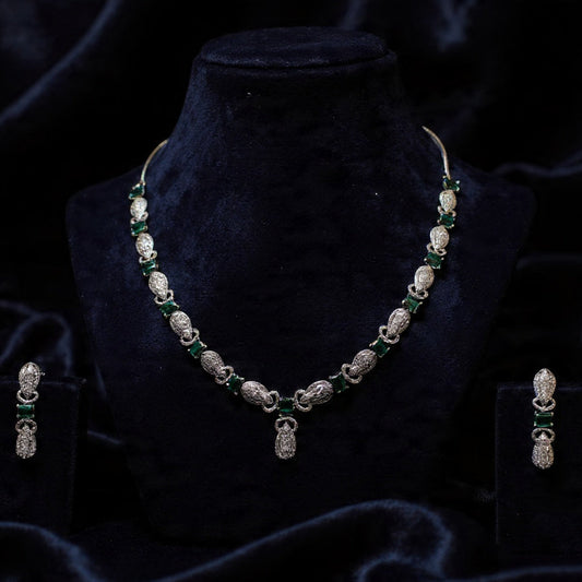 Midnight Elegance Crystal Drop Necklace Set