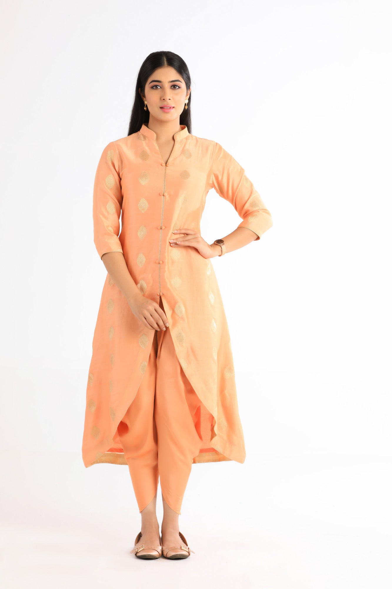 Dhriti Orange Chanderi Kurta Set